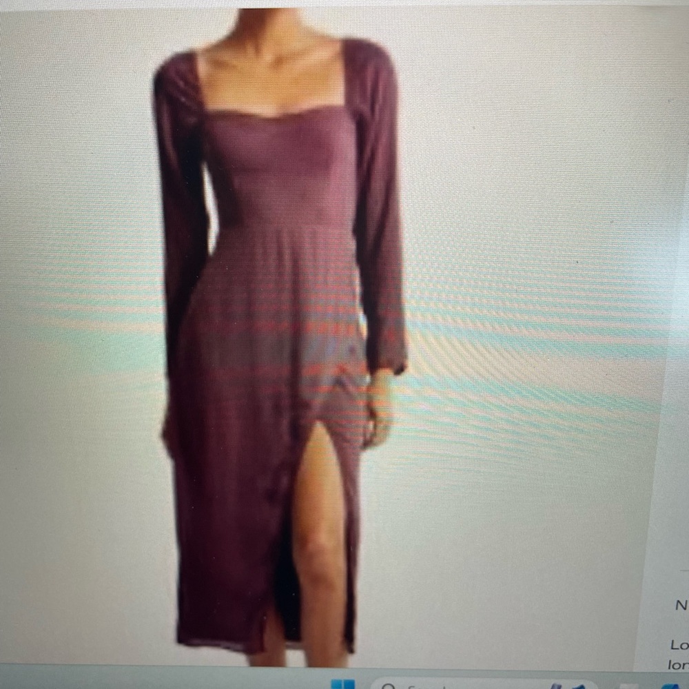 NWT Abercrombie Long Sleeve Maroon Sweetheart Dress